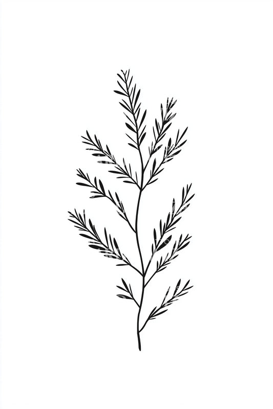 Simple Pine Branch Tattoo Design