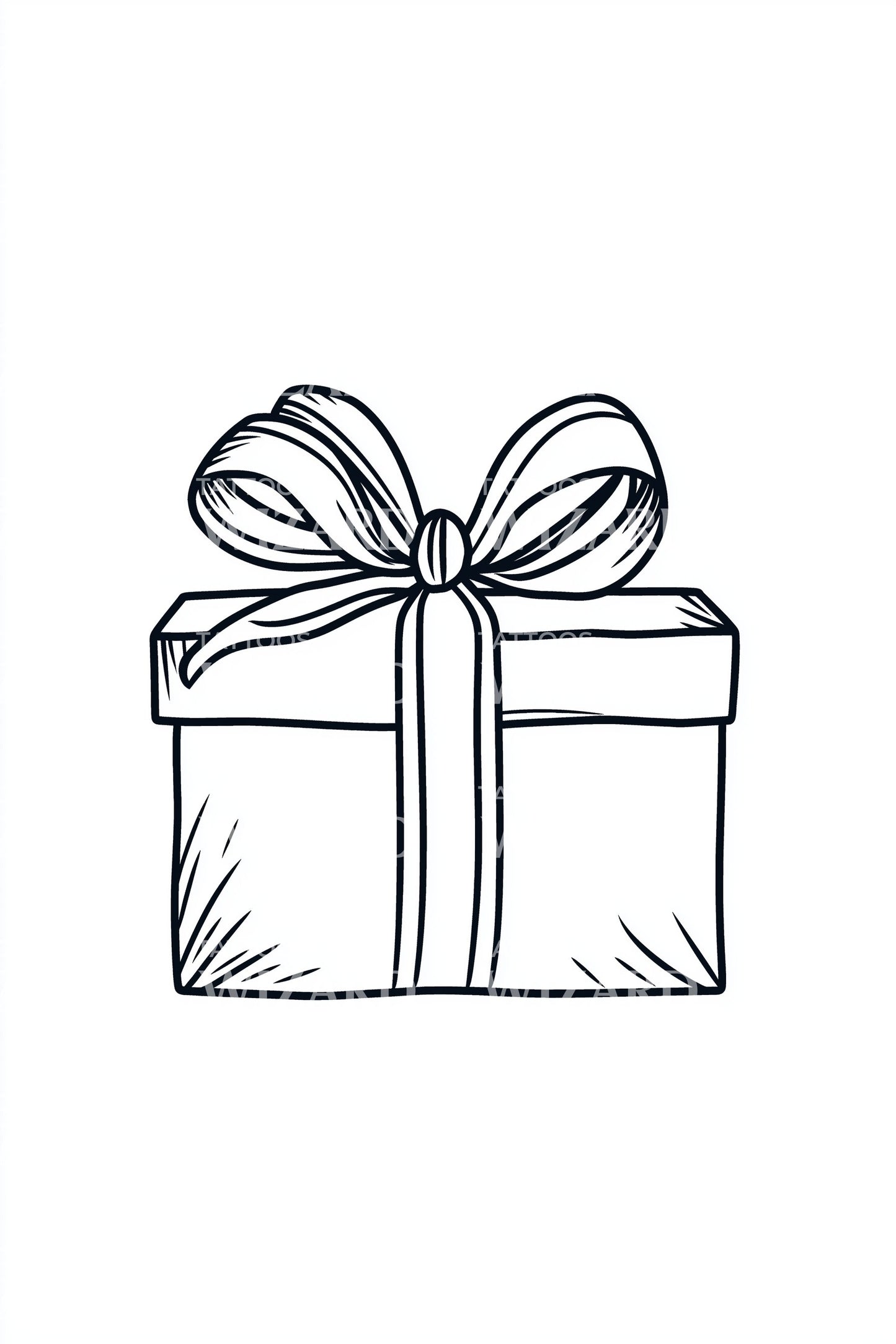 Simple Present Outline Tattoo Design