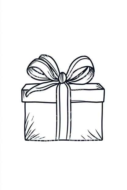 Simple Present Outline Tattoo Design