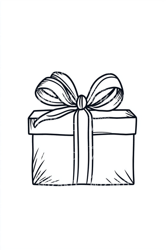 Simple Present Outline Tattoo Design