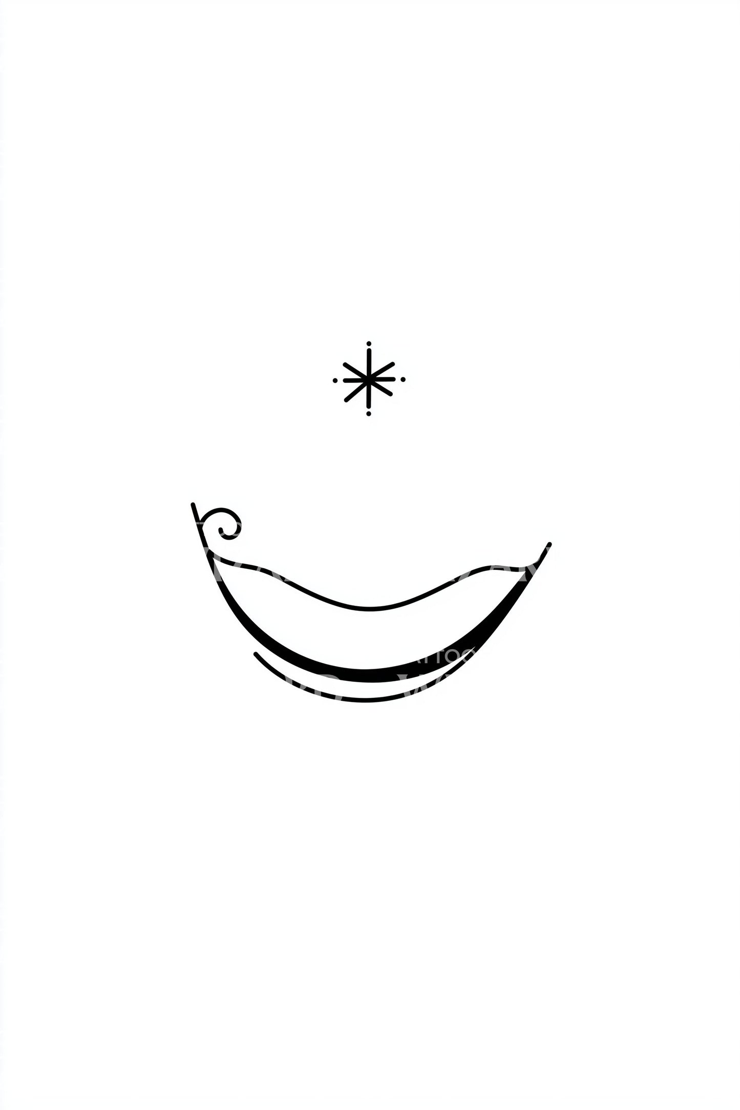 Simple Sled and Star Tattoo Design