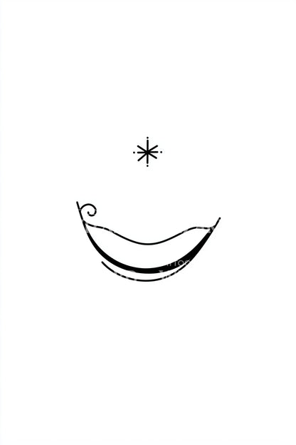 Simple Sled and Star Tattoo Design