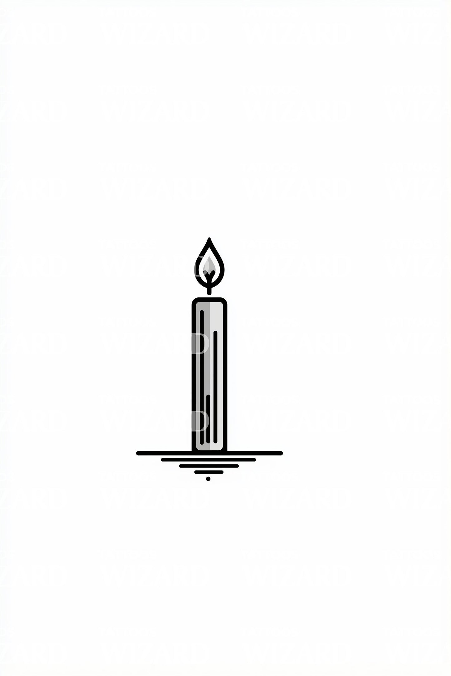 Simple Standing Candle Tattoo Design