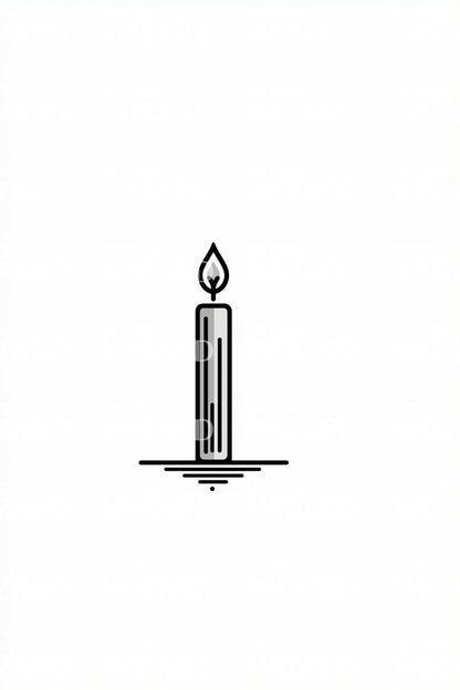 Simple Standing Candle Tattoo Design
