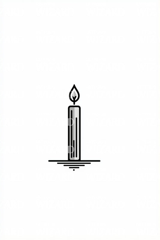 Simple Standing Candle Tattoo Design