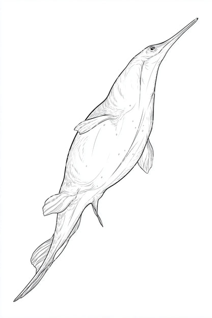 Simple Swordfish Outline Tattoo Idea
