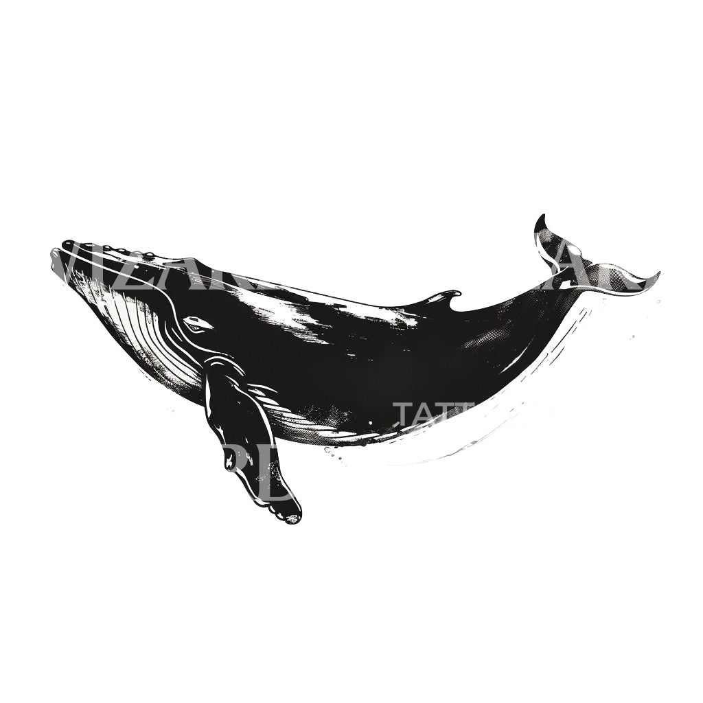 Simple Whale Tattoo Design