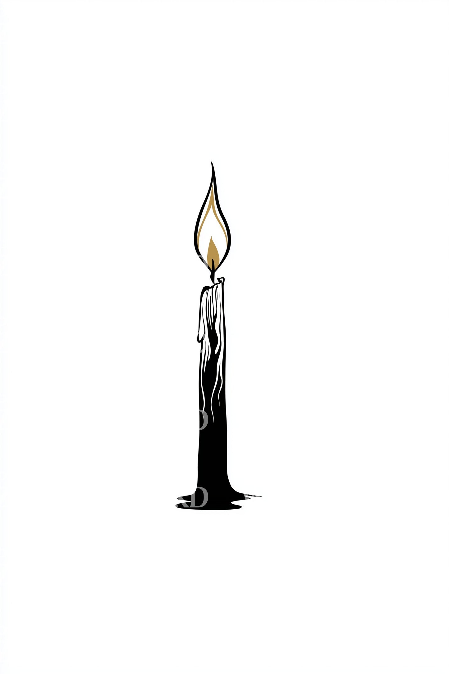 Single Candle Flame Tattoo Idea