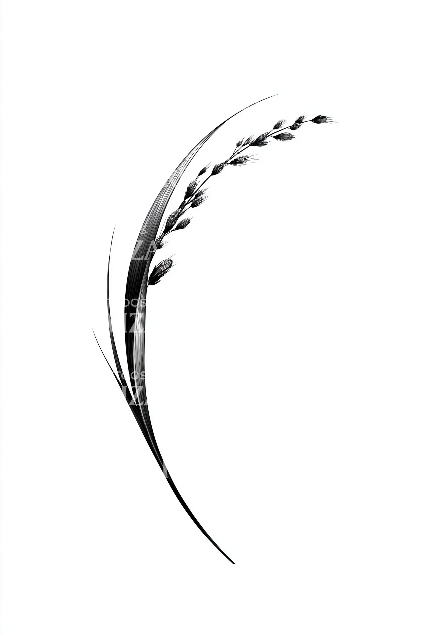 Single Grass Blade Tattoo Idea