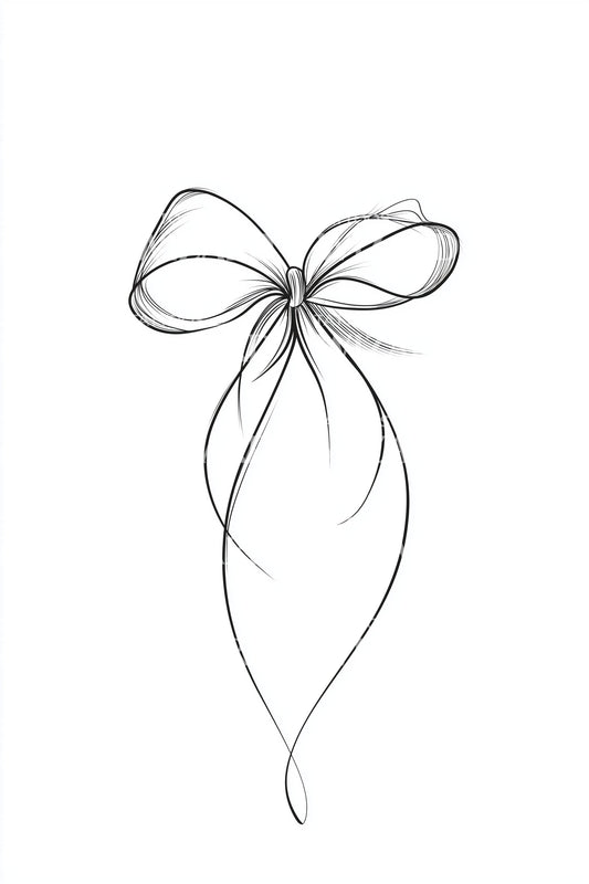 Single Line Ribbon Tattoo Illustration