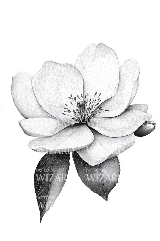 Single Magnolia Blossom Tattoo Design