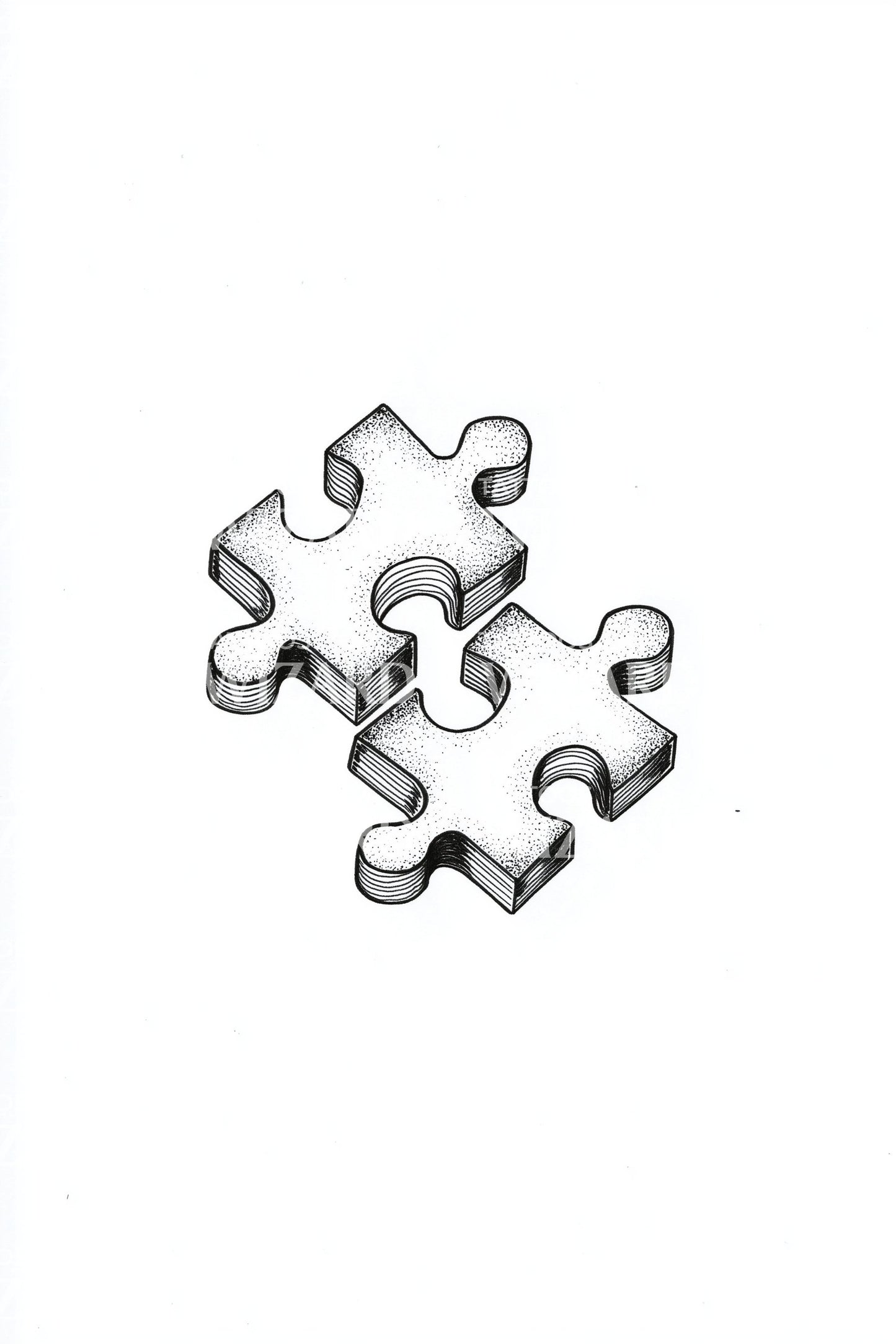 Single Puzzle Piece Minimal Tattoo Design