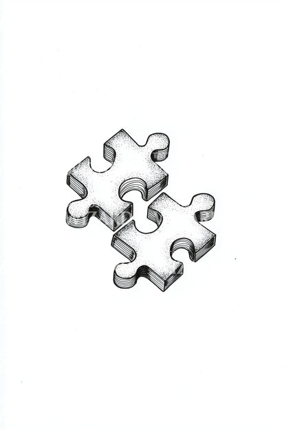 Single Puzzle Piece Minimal Tattoo Design
