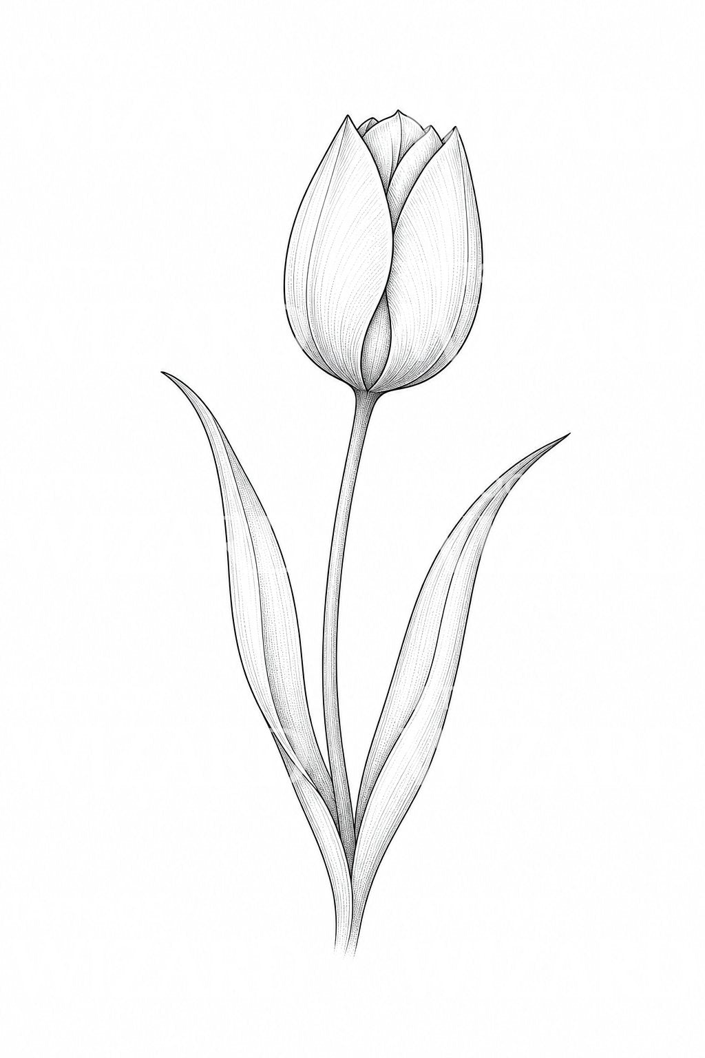 Egy szál tulipán fineline tetoválásminta