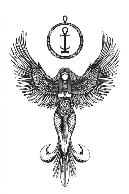 Idea tatuaggio emblema ancora sirena