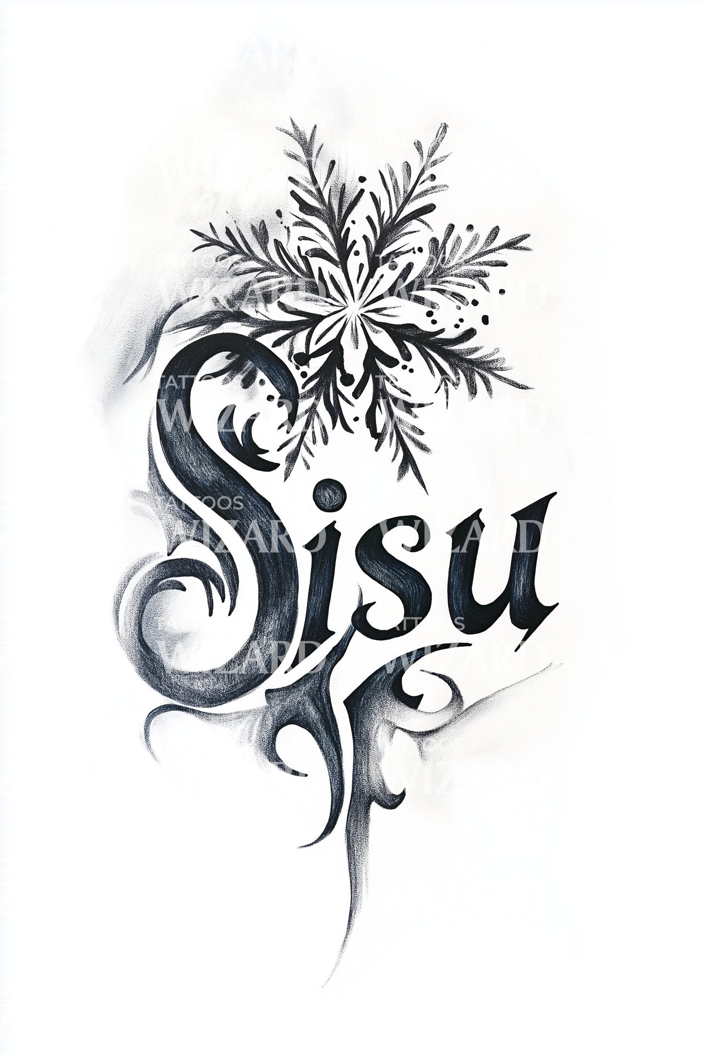 Sisu Nordic Snowflake Tattoo Design