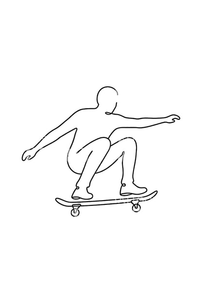 Tattoo-idé med skateboard-ollie i luften