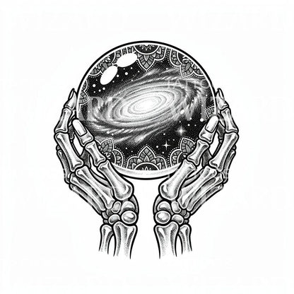 Skelet Melkweg Bol Tattoo-Ontwerp