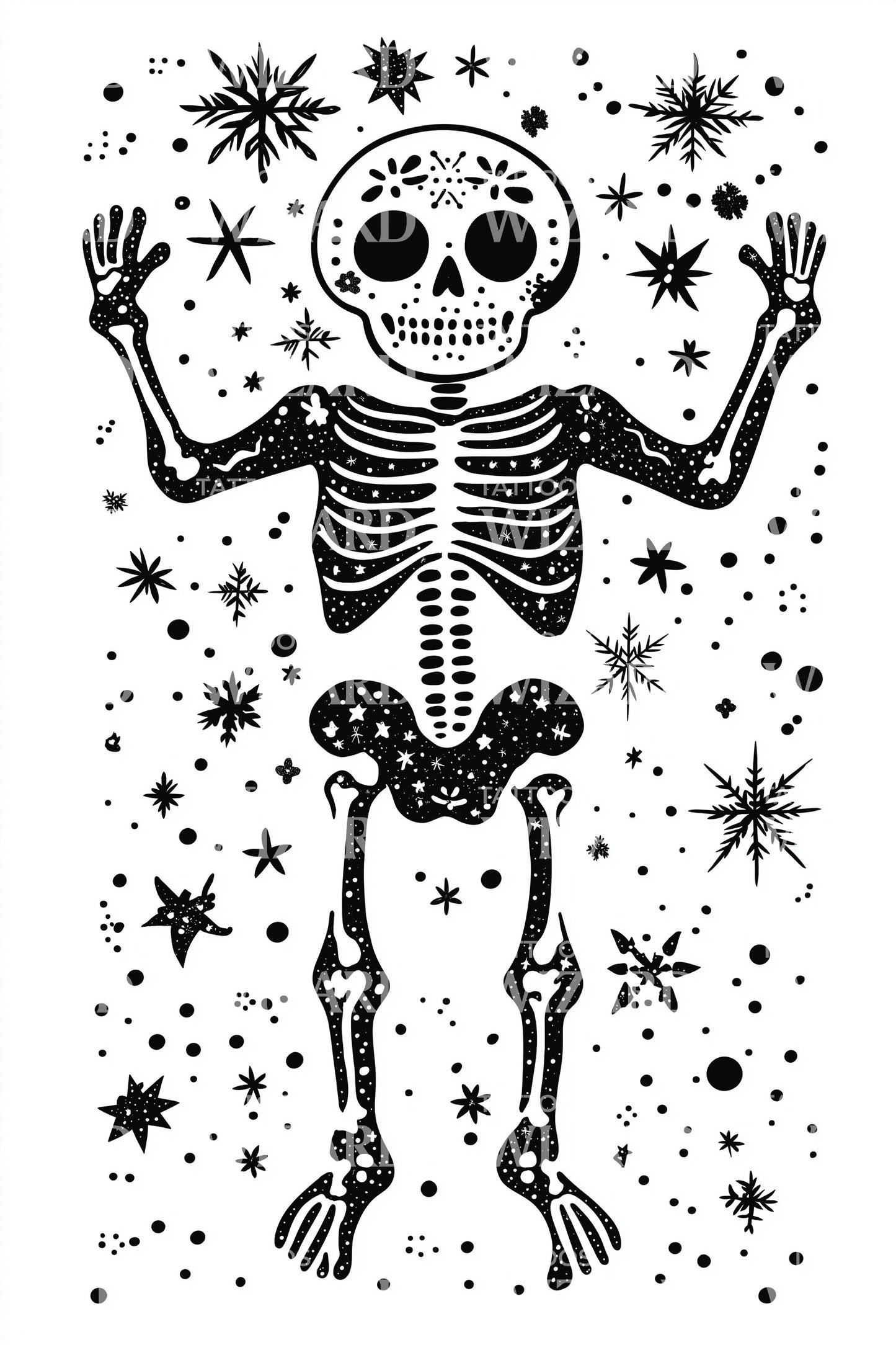 Skeleton Gingerbread Spirit Tattoo Design