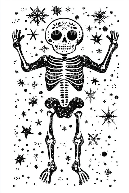 Skeleton Gingerbread Spirit Tattoo Design