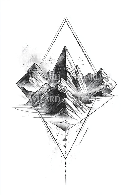 Sketch Line Mountain Tattoo Idea
