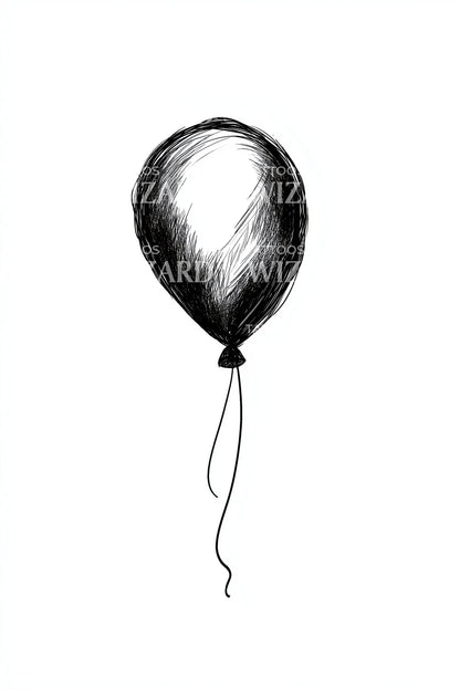 Sketch Shaded Balloon Tattoo Design