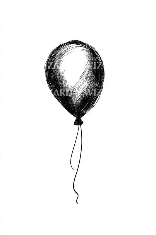 Sketch Shaded Balloon Tattoo Design
