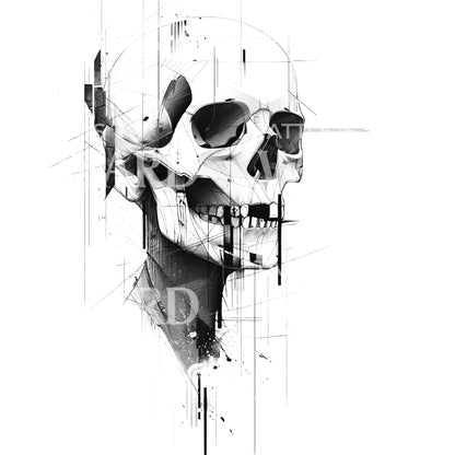 Sketch Skull Tattoo Design