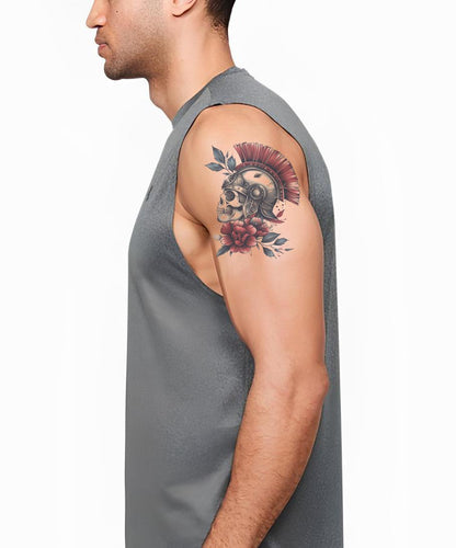 Romeinse gevallen soldaat tattoo ontwerp