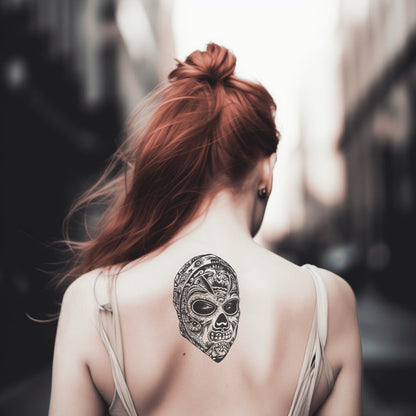 Cool and Badass Skull Thug Mask Tattoo Idea