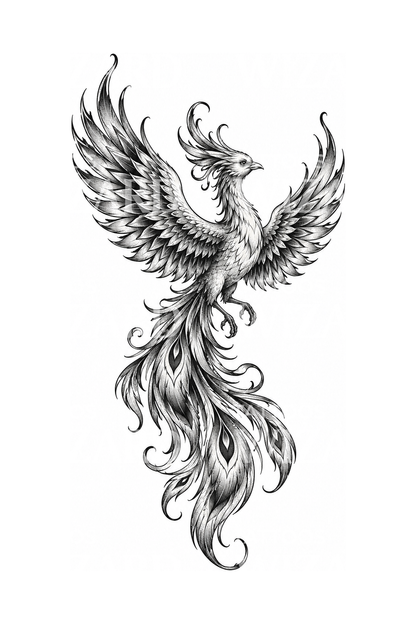 Design per tatuaggio dell'Uccello di fuoco slavo in dotwork