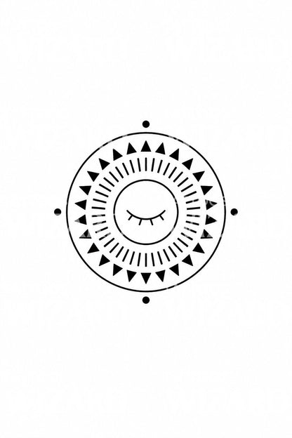 Sleeping Eye Protection Seal Tattoo Design