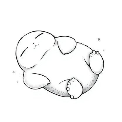 Sleeping Kawaii Blob Tattoo Design