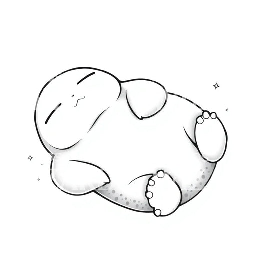 Sleeping Kawaii Blob Tattoo Design