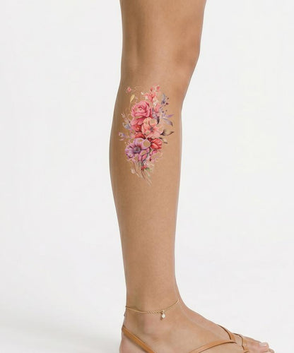 Vibrant Half Sleeve Flowers Tattoo Design