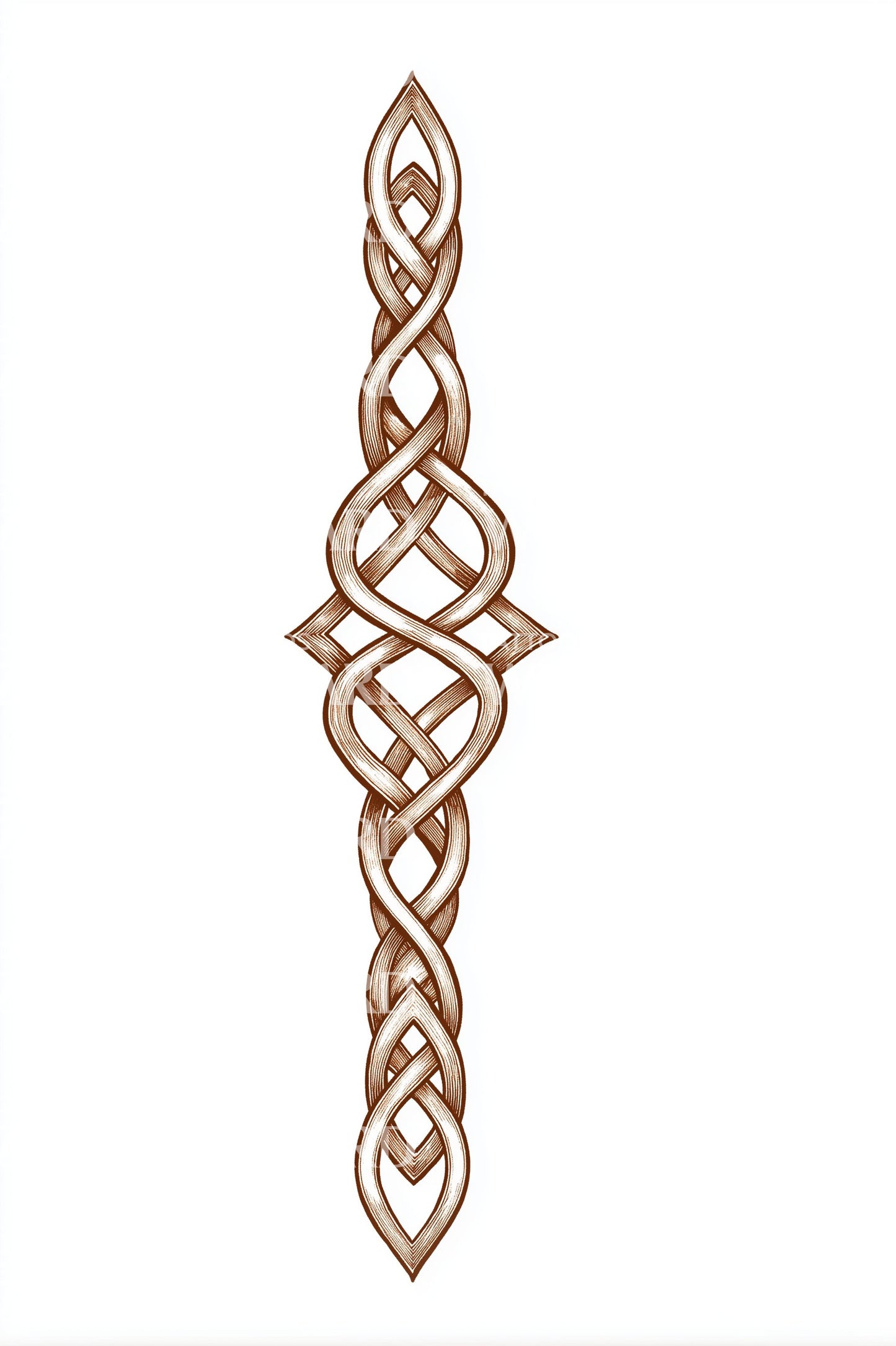 Slim Celtic Vine Knot Tattoo Design