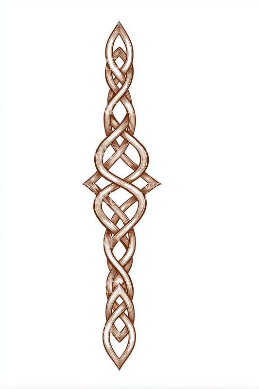 Slim Celtic Vine Knot Tattoo Design