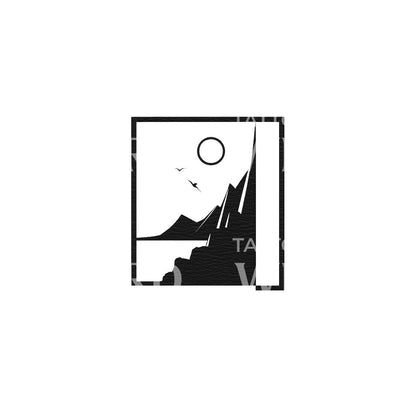 Thick Lines Minimalist Landscape Tattoo Design