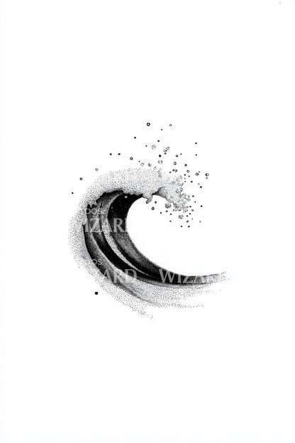 Small Curling Wave Tattoo Design