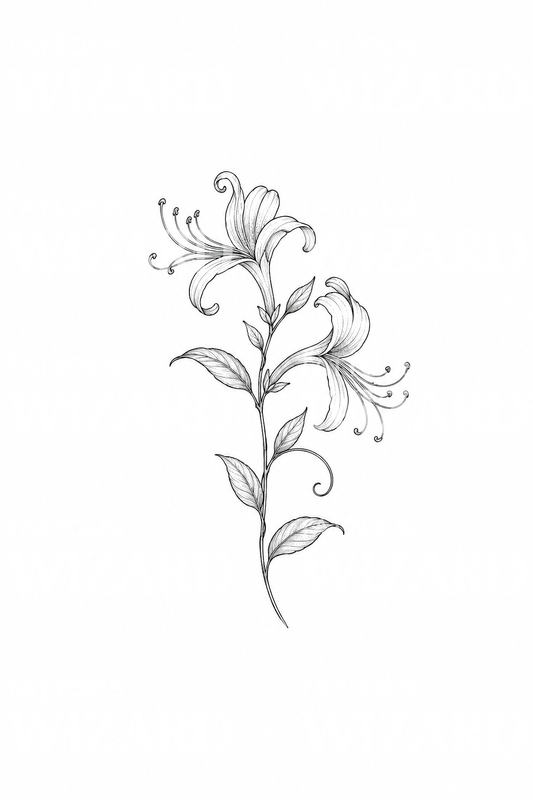 Small Honeysuckle Stem Tattoo Idea