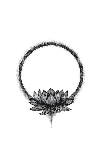 Small Lotus Halo Tattoo Design