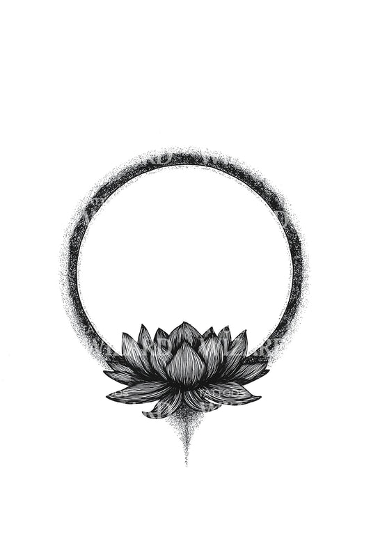 Small Lotus Halo Tattoo Design