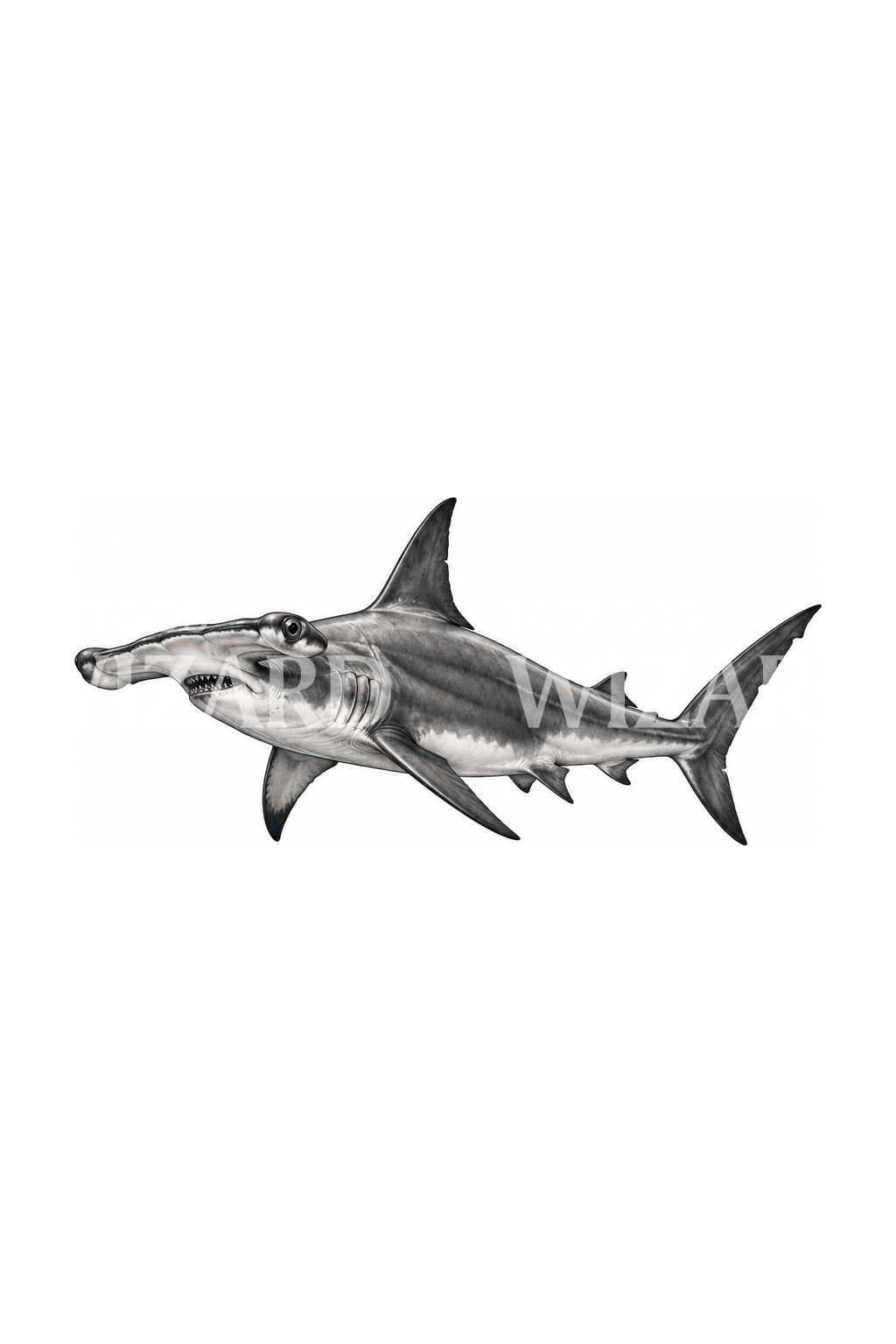 Small Realistic Hammerhead Shark Tattoo Idea