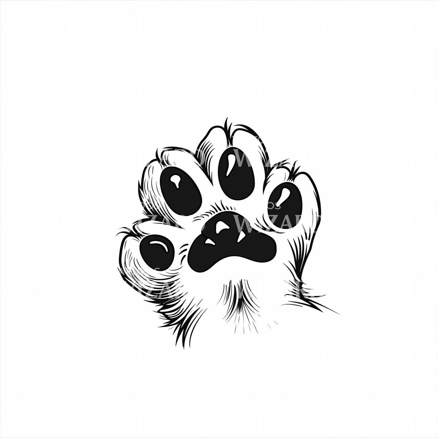 Small Single Cat Paw Print Tattoo Idea