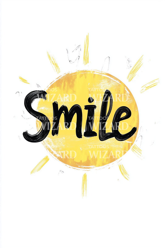 Smile Bright Sun Tattoo Design