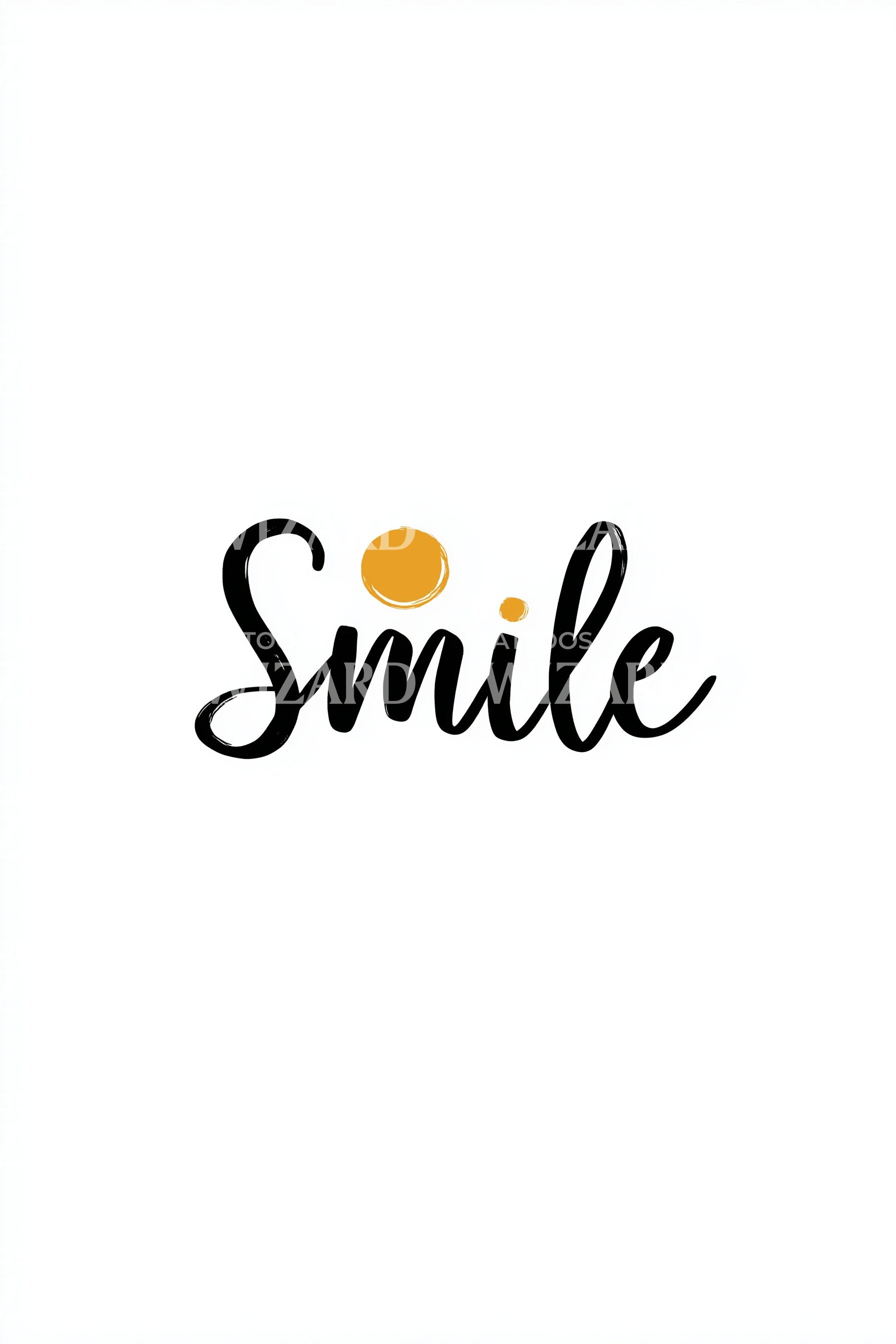 Smile Minimal Script Tattoo Design – Tattoos Wizard Designs