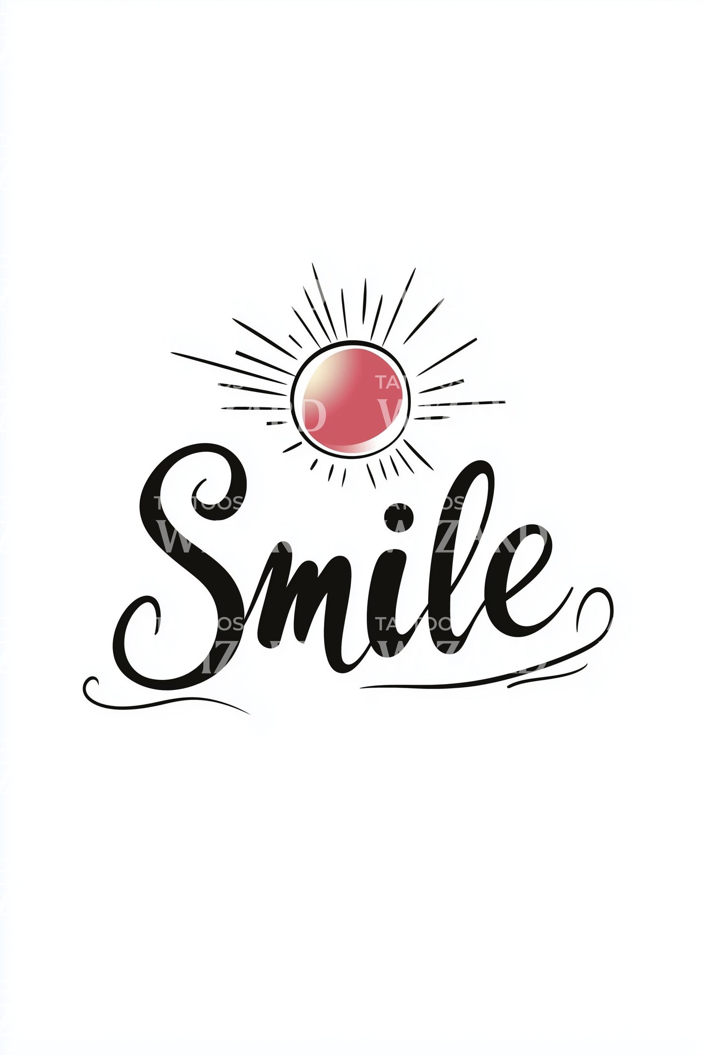 Smile Rising Sun Tattoo Illustration