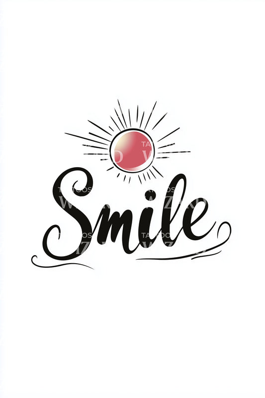 Smile Rising Sun Tattoo Illustration