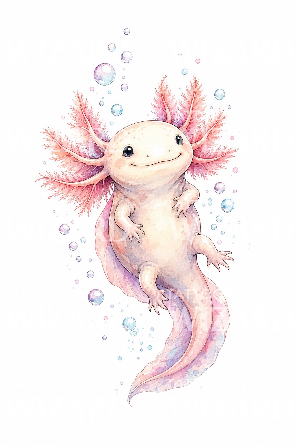 Diseño de tatuaje de ajolote sonriente