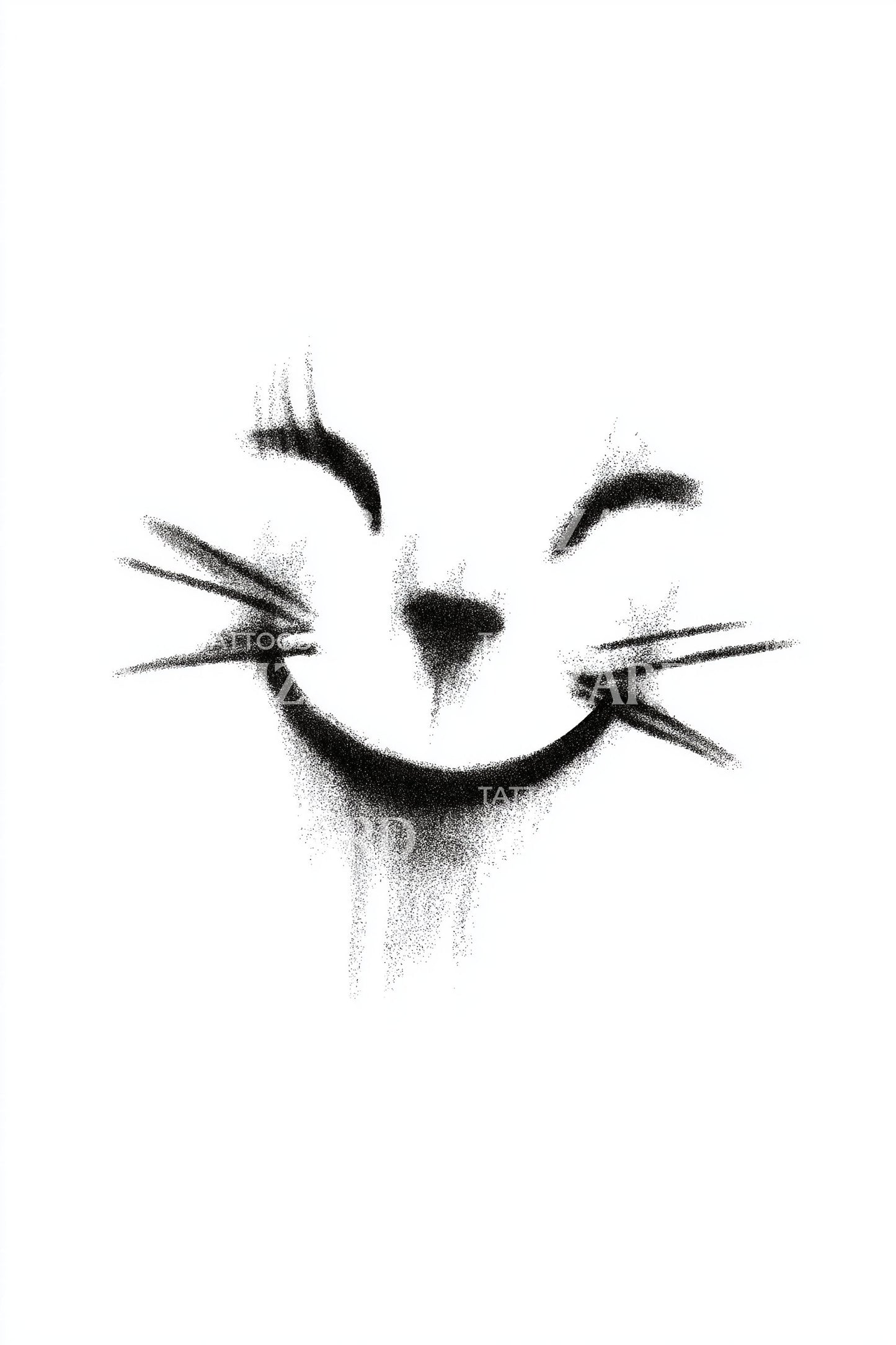 Smiling Cat Brush Tattoo Idea